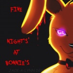1:1 anthro anthrofied blood bodily_fluids bonnie_(fnaf) bow_(feature) bow_tie comic english_text five_night's_at_bonnie's five_nights_at_freddy's five_nights_at_freddy's_3 glowing glowing_eyes lagomorph leporid male mammal rabbit scottgames silberhoernchen solo text