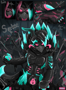 aphrodisiac aphrodisiac_gas captured chastity_bulge chastity_device chrysalis drone dronification gas_mask goo_transformation hypnosis hypnotic_visor latex latex_transformation lock_bulge lock_symbol male mask mind_control null_bulge spreading transformation wearing_chastity_device riggedreded nintendo pokemon ceph_(almightyparafox) canid canine generation_7_pokemon lycanroc mammal midnight_lycanroc pokemon_(species) 2025 comic hi_res