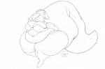 anthro belly belly_overhang belly_rolls big_tail bra chubby_legs clothing fat_legs fat_rolls female hands_behind_back love_handles massive_thighs obese obese_anthro obese_female overweight overweight_anthro overweight_female solo standing tail thick_tail thick_thighs underwear wide_hips ruthredmane reptile scalie snake monochrome