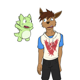 ambiguous_gender anthro anthrofied bottomwear clothed clothing cute_fangs duo fangs fully_clothed hoodie levitating male plushie shirt shorts simple_background snaggle_tooth t-shirt teeth topwear white_background fuze nintendo pokemon dustin_(fuze) substitute_doll animate_inanimate eevee generation_1_pokemon living_plushie pokemon_(species) 1:1 hi_res