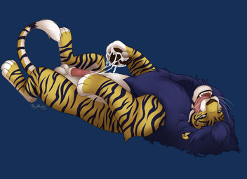 animal_genitalia animal_penis ball balls bodily_fluids cum feline_genitalia feline_penis feral fur genital_fluids genitals looking_at_viewer male masturbation nude penis simple_background solo tongue tongue_out transparent_background heymayaart microsoft the_elder_scrolls kovu_muabdib felid hybrid khajiit liger mammal pantherine tiger alpha_channel hi_res