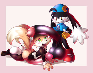anthro balls big_balls big_penis black_balls black_body black_clothing black_fur black_genitals black_penis blue_clothing blush bodily_fluids bottomless brown_body butt clothed clothing dripping duo enjoying erection femboy footwear fur genital_fluids genitals glans gloves green_eyes grin handwear hat headgear headwear heart_eyes heart_symbol huge_balls huge_penis humanoid_genitalia humanoid_penis hyper hyper_balls hyper_genitalia hyper_penis legwear long_ears looking_pleasured lying maid_uniform male male/male male_anthro multicolored_body multicolored_tail on_front open_mouth orange_body partially_clothed penis pink_genitals pink_penis precum precum_drip red_clothing shoes simple_background small_but_hung smile tail tan_body teeth thigh_highs tongue tongue_out topwear uniform white_balls white_body white_clothing white_fur white_genitals yellow_clothing yellow_eyes young zipper earthb-kun bandai_namco klonoa_(series) sega sonic_the_hedgehog_(series) klonoa miles_prower canid canine domestic_cat felid feline felis fox lagomorph leporid mammal rabbit hi_res