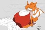 anthro big_breasts bodily_fluids breasts clothed clothing excessive_lactation fang_out female fully_clothed fur hair huge_breasts hyper hyper_breasts lactating lactating_through_clothing milk multicolored_body multicolored_fur nipple_outline orange_body orange_fur shirt simple_background smile solo tail topwear two_tone_body two_tone_fur wet wet_clothing white_body white_fur wings lutnut215 vant_talon mythology alyssa_aspen_(trigger215) dragon felid feline furred_dragon furred_scalie hybrid mammal mentali mythological_creature mythological_scalie scalie 2023 artist_collaboration digital_media_(artwork) hi_res