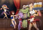 alcohol anthro arm_grab beer belly_dancer beverage blush bottomwear breasts clothed clothing dancing drunk female flat_chested fur genitals group harem_outfit loincloth loli maid_bikini maid_uniform male navel nipple_piercing nipple_slip nipples open_clothing open_shirt open_topwear pelvic_curtain piercing purple_body purple_fur pussy shirt slave slave_clothing small_breasts substance_intoxication topwear uniform vest young young_anthro young_female young_human the_dark_mangaka disney gummi_bears sega sonic_the_hedgehog_(series) cream_the_rabbit fiona_gummi_(fan_character) vanilla_the_rabbit bear human lagomorph leporid mammal rabbit digital_media_(artwork)