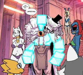 anthro antlers big_breasts blonde_hair blue_antlers blue_body blue_clothing blue_skin blue_swimwear breasts chest_tuft clothed clothed_anthro clothed_female clothing eye_patch eyewear facial_hair female freckled_face freckles fur glasses green_clothing green_swimwear group hair hat headgear headwear horn jewelry male mustache neck_ring purple_clothing purple_swimwear sharp_teeth smile swimwear teeth text top_hat tuft two-piece_swimsuit white_body white_fur yellow_body yellow_skin cock_or_spaniel unregistered_skybox deltarune five_nights_at_freddy's image_comics invincible_(image_comics) scott_cawthon scottgames undertale undertale_(series) alphys animdude_(fnaf) annoying_dog_(undertale) carol_holiday temmie_(undertale) thragg_(invincible) toriel undyne animal_humanoid aquatic aquatic_humanoid bovid canid canine canis caprine deer domestic_dog fish fish_humanoid goat humanoid lizard mammal new_world_deer reindeer reptile scalie tem temmie_(species) english_text hi_res