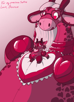 after_transformation growth holidays horn ossicone plushie shrinking size_transformation transformation run_rabbit_bounce mythology valentine's_day animate_inanimate canid canid_demon canine canis demon domestic_dog giraffe giraffid hellhound imp living_plushie mammal mythological_canine mythological_creature hi_res