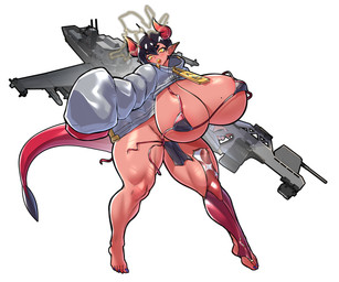 4_horns big_breasts bikini black_bikini black_bottomwear black_clothing black_hair black_loincloth black_swimwear blue_nails blue_toenails bottomwear breasts clothed clothing colored_nails feet female glistening glistening_body glistening_clothing glistening_jacket glistening_skin glistening_topwear gradient_horn gun hair holding_gun holding_object holding_ranged_weapon holding_weapon horn huge_breasts humanoid_pointy_ears jacket legwear loincloth long_sleeves markings micro_bikini mole_(marking) multi_horn nails open_clothing open_jacket open_mouth open_topwear pointy_ears ranged_weapon red_body red_clothing red_horn red_legwear red_skin red_tail red_thigh_highs short_hair simple_background solo standing swimwear tail thick_thighs thigh_highs toenails toes topwear triangle_bikini two-piece_swimsuit weapon white_background white_clothing white_jacket white_topwear wide_hips mold_(pixiv6616319) horned_humanoid humanoid tailed_humanoid 2026 absurd_res digital_drawing_(artwork) digital_media_(artwork) full-length_portrait hi_res portrait