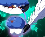 astronomical_hyper balls big_balls big_butt big_penis blue_body blue_fur bodily_fluids butt cast_shadow clothing cum excessive_cum excessive_genital_fluids fur genital_fluids genitals huge_balls huge_butt huge_penis hyper hyper_balls hyper_butt hyper_cum hyper_genitalia hyper_penis penis thong underwear white_body 9-puzzle avian bird blue_jay corvid jay_(bird) new_world_jay oscine passerine 2025 artist_name dated hi_res