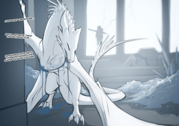 ambiguous_gender blood bodily_fluids claws dialogue feet feral fingers horn long_neck membrane_(anatomy) membranous_wings scar solo standing tail teeth text toes wings lizet mythology amelyndra_(lizet) dragon mythological_creature mythological_scalie scalie 2025 dated digital_drawing_(artwork) digital_media_(artwork) english_text monochrome female_(lore)