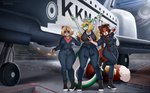 anthro big_breasts breasts clothing coveralls detailed_background female fur group hair looking_at_viewer machine open_mouth space_shuttle spacecraft trio vehicle sashunya nasa sasha_(sashunya) mammal species_request 2022 digital_media_(artwork) hi_res