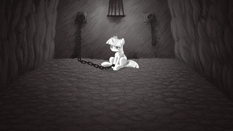 anthro bound chain chained chained_cuffs crown dungeon female hair headgear horn long_hair night parody princess royalty smile solo unicorn_horn window derpydooreviews friendship_is_magic hasbro my_little_pony mythology slay_the_princess twilight_sparkle_(mlp) equid equine mammal mythological_creature mythological_equine unicorn 16:9 hi_res widescreen