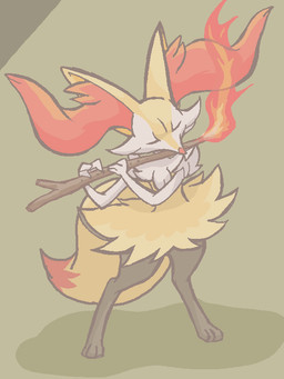 ambiguous_anthro ambiguous_gender anthro big_tail biped digitigrade dipstick_tail elemental_manipulation eyes_closed fire fire_manipulation flute front_view markings musical_instrument playing_music simple_background snout solo standing tail tail_markings wind_instrument woodwind_instrument gd-058 nintendo pokemon braixen canid generation_6_pokemon mammal pokemon_(species) 2017 3:4 aliasing binary_drawing colored_sketch digital_drawing_(artwork) digital_media_(artwork) full-length_portrait japanese_description portrait sketch translated_description unavailable_at_source