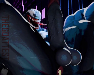 anus balls big_penis bodily_fluids butt cum cum_in_ass cum_inside empty_eyes erection genital_fluids genitals humanoid_genitalia humanoid_penis long_tongue male not_furry open_mouth penis sharp_teeth solo teeth tongue tongue_out thegoattest_(artist) voluox_(modeler) marvel marvel_rivals venom_(marvel) alien alien_humanoid humanoid symbiote 3d_(artwork) 3d_animation animated better_version_at_source digital_media_(artwork) no_sound short_playtime video