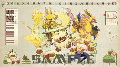 ahoge anthro bed blindfold claws evolutionary_family eyemask eyewear feral flying fur furniture group hair hair_over_eyes helicopter_ears long_ears male mask melee_weapon playmat ponytail_ears rapier sleep_mask smile sword weapon yellow_body yellow_fur 765nanami bandai_namco digimon angoramon bosamon diarbbitmon digimon_(species) humanoid lamortmon pyonmon symbareangoramon