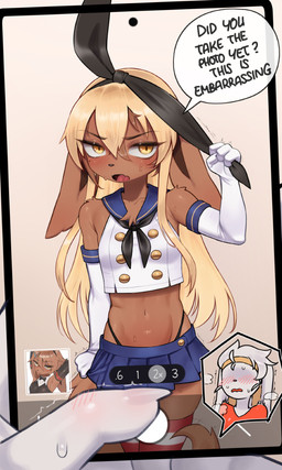 4_fingers anthro biped blonde_hair blush bottomwear brown_body brown_fur brown_tail clothed clothed_anthro clothed_male clothing cosplay crossdressing crossplay femboy fingers front_view fur hair legwear looking_at_viewer male open_mouth panties skirt slim solo standing tail thigh_highs tongue underwear azuu kantai_collection nintendo pokemon femboy_eevee_(azuu) shimakaze_(kancolle) eevee generation_1_pokemon generation_8_pokemon pokemon_(species) raboot 2025 3:5 digital_drawing_(artwork) digital_media_(artwork) hi_res