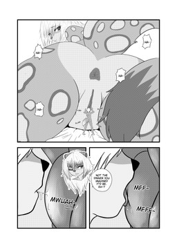 anthro anus butt clitoris dialogue duo female genitals macro male male/female micro nude text vulva dyone_pro starlia_(lightly-san) canid canine felid fox mammal pantherine snow_leopard absurd_res comic english_text hi_res monochrome