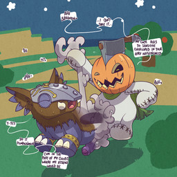 anal bodily_fluids duo erection food for_a_head fruit genitals internal male male/male outside outside_sex penis plant plushie profanity pumpkin pumpkin_head sex sweat tail tail_pull text tree argon_vile bandai_namco digimon animate_inanimate digimon_(species) living_plushie object_head pumpkinmon tapirmon 1:1 english_text hi_res