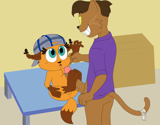 age_difference anthro anthro_on_anthro anthro_penetrated anthro_penetrating anthro_penetrating_anthro brown_body brown_fur brown_hair clothed clothed_sex clothing duo erection eyewear feet female female_penetrated foot_fetish foot_grinding foot_play footjob footjob_while_penetrated fur genitals glasses hair hat headgear headwear innie_vulva loli male male/female male_penetrating male_penetrating_female mostly_nude older_anthro older_male oral oral_penetration orange_body orange_fur over_edge penetration penile penile_penetration penis_in_mouth russian sex shallow_penetration smile tail tail_over_edge thin_tail thrusting two-footed_footjob vulva young young_anthro younger_anthro younger_female younger_penetrated takaneru animars lisfilm belkin foxysquirrel lisobelka canid canine domestic_cat felid feline felis fox hybrid mammal rodent sciurid tree_squirrel animated hi_res