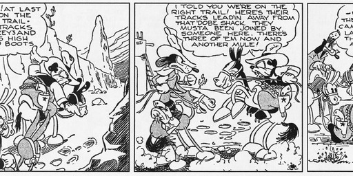 anthro bottomwear cactus clothed clothing dialogue feral footwear gloves group handwear hat headgear headwear long_ears male open_mouth outside pants pegleg plant quadruped text floyd_gottfredson roy_nelson disney public_domain pegleg_pete pete_(disney) sylvester_shyster bulldog canid canine canis domestic_cat domestic_dog equid equine felid feline felis horse lagomorph leporid mammal mastiff molosser rabbit 1930 20th_century absurd_res ancient_art black_and_white comic dated english_text hi_res monochrome