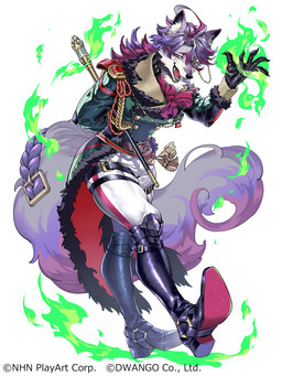 anthro boots classy clothed clothing colored_fire eyewear fancy_clothing fire fluffy fluffy_tail footwear fur green_fire grey_body grey_fur kerchief leg_belt long_tail male monocle neckerchief neckwear purple_body purple_fur quads scepter shoes simple_background smug_expression solo tail tassels white_background white_body white_fur yellow_eyes mozumamemo compass_(combat_providence_analysis_system) charles_richter_(compass) canid canine canis mammal wolf hi_res official_art