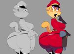 anthro big_butt blush butt female gun looking_back ranged_weapon solo weapon vimhomeless lilly_(vimhomeless) domestic_cat felid feline felis mammal digital_media_(artwork) hi_res