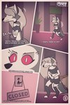 2:3 absurd_res anthro canid canid_demon canine canis clothed clothing comic demon dialogue duo english_text fart fart_cloud fart_fetish female hellhound helluva_boss hi_res imminent_fart loona_(helluva_boss) mammal mythological_canine mythological_creature mythology profanity rumbling_stomach scaty solo sound_effects text wolf