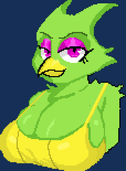 anthro beak female solo geeksfortune avian bird owl alpha_channel digital_media_(artwork) pixel_(artwork)