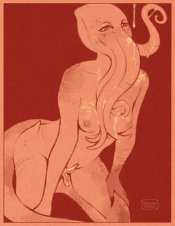 ambiguous_fluids breasts dripping female kneeling liquid_on_breast nails nipples sharp_nails small_breasts solo tail tentacles hulder dungeons_and_dragons hasbro wizards_of_the_coast humanoid mind_flayer hi_res