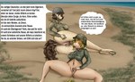 anthro anus beach bodily_fluids bottomless breasts butt clothed clothing detailed_background duo female female/female genital_fluids genitals hypnosis masturbation military military_uniform mind_control nazi nipple_outline puffy_anus pussy questionable_consent soldier speech_bubble spiral_eyes text uniform vaginal_fluids warrior world_war_2 juninhooficial hasbro my_little_pony wehrmacht equid equine horse mammal pony absurd_res german_text hi_res shaded