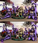 3d_(artwork) absurd_res anthro biped blaze_the_cat breasts clothing detailed_background digital_media_(artwork) domestic_cat english_text erection eulipotyphlan felid feline felis female fur gdbr-1 genitals gloves group hair handwear hedgehog hi_res intersex machine male mammal profanity purple_body purple_fur sega silver_the_hedgehog sonic_the_hedgehog_(series) source_filmmaker_(artwork) tail text warfare_machine watermark