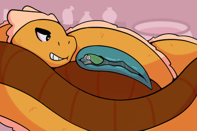 duo embarrassed female feral forced full_tour magic male male/female orgasm pinned potion safe_vore trapped_in_butt unwilling_prey vore conditional_dnp muneamp mune_(muneamp) sol_(muneamp) reptile scalie snake 3:2 story story_in_description