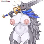 anthro areola armor big_breasts blush boots breasts cloak clothing crossgender curvy_anthro curvy_female curvy_figure female footwear genitals greatsword holding_melee_weapon holding_object holding_sword holding_weapon huge_breasts humanoid_genitalia humanoid_pussy melee_weapon mostly_nude mtf_crossgender nipples patreon_logo pink_areola pink_nipples pussy shoes slightly_chubby solo subscribestar_logo sword text thick_thighs voluptuous voluptuous_anthro voluptuous_female weapon wide_hips girlsay elden_ring fromsoftware patreon subscribestar blaidd_(elden_ring) canid canine canis mammal wolf 1:1 hi_res url