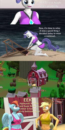 animal_genitalia animal_penis anthro barn beach_chair bikini breasts butt clothed clothed/nude clothing covering equine_genitalia equine_penis eyelashes feet female freckled_face freckles genitals group horn island long_eyelashes magic male married_couple newspaper nipples nude offscreen_character penis sand screaming sea swimwear teleportation teleportation_mishap text two-piece_swimsuit water wings papadragon69 friendship_is_magic hasbro my_little_pony mythology applejack_(mlp) big_macintosh_(mlp) rainbow_dash_(mlp) rarity_(mlp) sugar_belle_(mlp) earth_pony equid equine horse mammal mythological_creature mythological_equine pegasus pony unicorn 3d_(artwork) absurd_res comic digital_media_(artwork) english_text hi_res long_image source_filmmaker_(artwork) tall_image