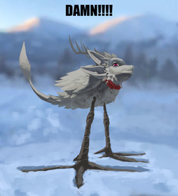 2_horns 4_ears 4_toes ambiguous_gender antlers avian_feet big_feet biped bipedal_feral black_feet black_legs black_talons black_text black_toes blurred_background collar day digitigrade evergreen_tree feathered_wings feathers feet feral grey_hair hair horn looking_at_viewer low-angle_view monotone_body monotone_feathers mountain mouth_closed multi_ear nature nude outside pine_tree plant red_collar red_eyes simulated_traditional_(artwork) sky snow solo standing tail tail_feathers talons text toes tree white_body white_ears white_feathers white_tail white_wings wings winter hilyasp pukeko_(meme) gooddeer avali avian bird deer hybrid mammal new_world_deer reindeer swamphen 2025 digital_drawing_(artwork) digital_media_(artwork) digital_painting_(artwork) english_text hi_res meme painting_(artwork) photo_manipulation photography_(artwork) portrait rebelle_(artwork) shaded