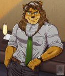 anthro beverage clothing eyewear glasses male solo wolfmaster felid lion mammal pantherine hi_res