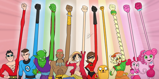 4_fingers 5_fingers abs antennae_(anatomy) anthro armband armwear bald bent_arm black_armwear black_clothing black_elbow_gloves black_eyebrows black_gloves black_hair black_handwear black_mask black_nose black_sclera black_spandex blonde_hair blue_collar blue_hair_tie blue_onesie blue_spandex bottomwear bracelet breasts brown_body brown_eyes brown_hair brown_skin clothed clothed_female clothed_human clothing collar elbow_gloves eyebrows eyelashes eyewear female female_human female_humanoid fingers fist floppy_ears fully_clothed fully_clothed_female fully_clothed_human fur gloves green_antennae green_body green_clothing green_eyes green_shirt green_skin green_topwear grey_bracelet group hair hand_on_hip hand_on_own_hip handwear hat headgear headwear jewelry keikogi larger_female larger_human larger_humanoid larger_male leotard light lips long_arms looking_at_viewer lop_ears male male_anthro male_human male_humanoid martial_arts_uniform medium_hair multicolored_body multicolored_hair multicolored_skin muscular muscular_human muscular_humanoid muscular_male necklace one_eye_closed onesie open_mouth open_smile orange_bottomwear orange_clothing orange_hat orange_headwear pecs pigtails pink_body pink_clothing pink_gloves pink_hair pink_handwear pink_leotard pink_lips pink_scar pink_skin pink_tongue ponytail purple_keikogi raised_fist raised_hand red_clothing red_shirt red_topwear scar shirt shirtless_human shirtless_male short_hair simple_background size_difference skull_necklace smaller_anthro smaller_female smaller_humanoid smaller_male smile smiling_at_viewer sportswear sunglasses superhero tan_body tan_hat tan_headwear tan_lips tan_skin tongue tongue_out toothy_smile topwear two_tone_hair white_eyes white_eyewear white_hair white_sunglasses x_scar yellow_armband yellow_body yellow_clothing yellow_fur yellow_gloves yellow_handwear yellow_sash chris-thekid adventure_time arms_(game) capcom cartoon_network dc_comics disney mob_entertainment one_piece pixar poppy_playtime street_fighter the_incredibles dhalsim helen_parr jake_the_dog min_min mommy_long_legs monkey_d._luffy mr._fantastic_(marvel) piccolo plastic_man spinel_(steven_universe) canid canine canis domestic_dog human humanoid mammal namekian spinel_(gem_species) 2024 colored crossover digital_drawing_(artwork) digital_media_(artwork) english_description hi_res lighting shaded signature