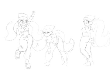 anthro clothed clothing female fully_clothed solo badoodlezzz haplorhine mammal monkey primate absurd_res hi_res model_sheet monochrome sketch