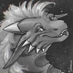 blep female feral grey_body mane solo tongue tongue_out white_mane alerrel european_mythology mythology dragon mythological_creature mythological_scalie scalie western_dragon 1:1 2025 headshot_portrait icon monochrome portrait sketch
