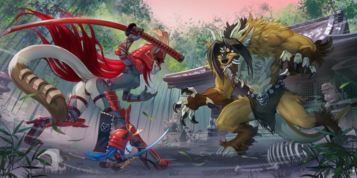 anthro armor bamboo bamboo_tree banner big_muscles biped black_hair bone clothed clothing detailed_background digitigrade duo female footwear grass group hair headgear helmet high_heels holding_melee_weapon holding_object holding_sword holding_weapon katana low-angle_view male melee_weapon muscular muscular_male open_mouth plant plushie red_hair shoes sword tail teeth temple tongue tree weapon melloque dasa leona_(aka)_little_one sledge_revorse animate_inanimate domestic_cat felid feline felis hybrid living_plushie mammal detailed digital_media_(artwork)