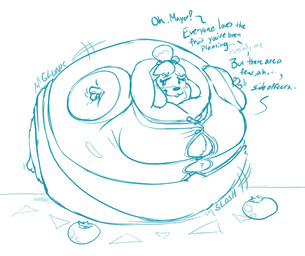 anthro belly belly_expansion big_belly big_breasts blueberry_inflation body_inflation breasts expansion female huge_belly hyper hyper_belly hyper_inflation inflation simple_background solo spherical_inflation text white_background lowkey animal_crossing nintendo isabelle_(animal_crossing) canid canine canis domestic_dog mammal shih_tzu toy_dog 2021 hi_res sketch
