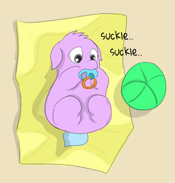 ambiguous_feral ambiguous_gender ball blue_tail featureless_crotch feral fur grey_eyes lying monotone_body monotone_fur neonate on_back onomatopoeia pacifier purple_body purple_fur simple_background solo sound_effects sucking tail text young young_ambiguous young_feral carpdime fluffy_pony fluffy_pony_(species) mammal digital_media_(artwork) english_text shaded