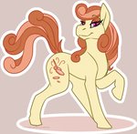 female feral fur hair looking_at_viewer nude quadruped simple_background smile solo standing grumpy_griffin_creations artfight2020 hasbro my_little_pony fan_character equid equine horse mammal pony 2020 digital_media_(artwork) hi_res