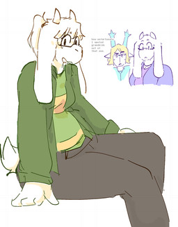 anthro clothed clothing crossgender dialogue eyewear female glasses hair horn looking_at_viewer mtf_crossgender pattern_clothing ponytail shocked sitting slightly_chubby solo striped_clothing stripes transphobia catjamn deltarune undertale undertale_(series) asriel_dreemurr carol_holiday toriel bovid caprine deer goat mammal new_world_deer reindeer 2025 sketch daughter_(lore) mother_(lore) mother_and_child_(lore) mother_and_daughter_(lore) parent_(lore) parent_and_child_(lore) parent_and_daughter_(lore) trans_(lore) trans_woman_(lore)