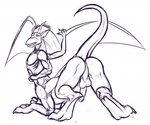 anus ass_up butt digitigrade genitals looking_back male penis perineum raised_tail rear_view solo tail wings mickey_the_retriever disney gargoyles brooklyn_(gargoyles) gargoyle taur 2012 sketch