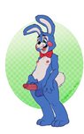 balls blue_body blue_fur fur genitals green_eyes male penis white_body white_fur diabolical_xoxo spookaboo spooktoons five_nights_at_freddy's five_nights_at_freddy's_2 scottgames toy_bonnie_(fnaf) lagomorph mammal