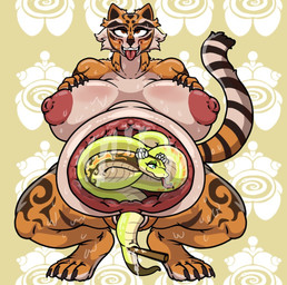 ahegao anthro areola aroused big_areola big_breasts bodily_fluids breasts crouching dildo duo female female/female feral genital_fluids hand_on_breast looking_pleasured nipples nude penetration safe_vore sex_toy snaked stick sweat unbirthing vaginal vaginal_fluids vaginal_penetration vore x-ray_view mrblack_eye2 dreamworks kung_fu_panda master_tigress master_viper felid mammal pantherine reptile scalie snake tiger viper