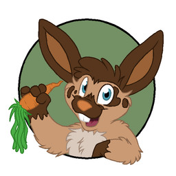 anthro arm_support buckteeth carrot circle food front_view holding_carrot holding_food holding_object holding_vegetable leaning_on_elbow looking_at_viewer male open_mouth plant semi-anthro smile solo teeth vegetable mizzyam spotted_bunny lagomorph leporid mammal rabbit 1:1 2015 aliasing alternate_version_at_source bust_portrait digital_media_(artwork) flat_colors icon portrait
