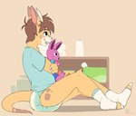 ageplay anthro baby_powder claws clothed clothing diaper footwear fur male plushie roleplay sitting smile socks solo tail wearing_diaper ozzybear mythology ozzy_(ozzybear) dragon furred_dragon furred_scalie mythological_creature mythological_scalie scalie absurd_res hi_res