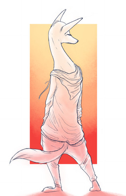 anthro avo_(weaver) canine clothed clothing disney eyes_closed fan_character female hi_res hoodie jackal looking_away makeup mammal nobby_(artist) pack_street rear_view solo warm_colors zootopiaRating: SafeScore: 13User: OccamDate: March 20, 2018