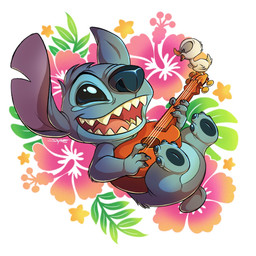 4_fingers 4_toes ambiguous_gender beak blue_body blue_eyes blue_fur blue_pawpads duo eye_contact feathers feet feral fingers flower fur happy head_tuft hibiscus holding_musical_instrument holding_object looking_at_another lute musical_instrument notched_ear open_mouth open_smile pawpads plant plucked_string_instrument small_tail smile string_instrument tail toes tropical tuft ukulele white_body white_feathers yellow_beak the_sketch_prince disney lilo_and_stitch stitch_(lilo_and_stitch) alien anatid anseriform avian bird duck experiment_(lilo_and_stitch) 1:1 2020 hi_res signature male_(lore)